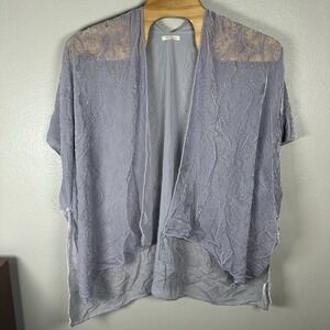 Urban Outfitters Kimono Sz O/S Lavender Lilac Burnout Velvet Floral Paisley Boho